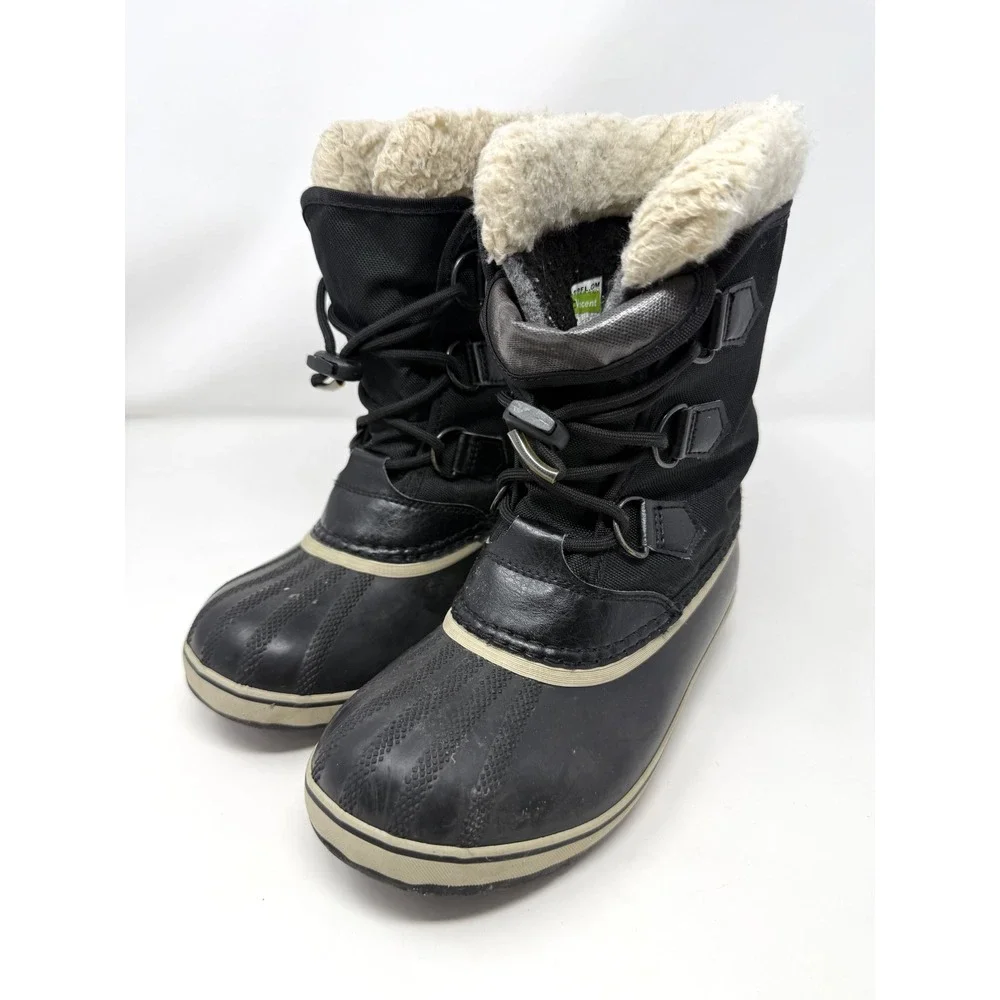 Sorel Kids Yoot Pac Nylon Waterproof Winter Boots Black Size 4 NY1962-010